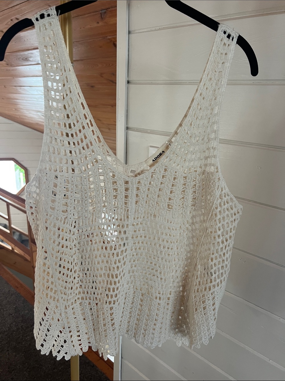 ADORA Cream Crochet Tank
